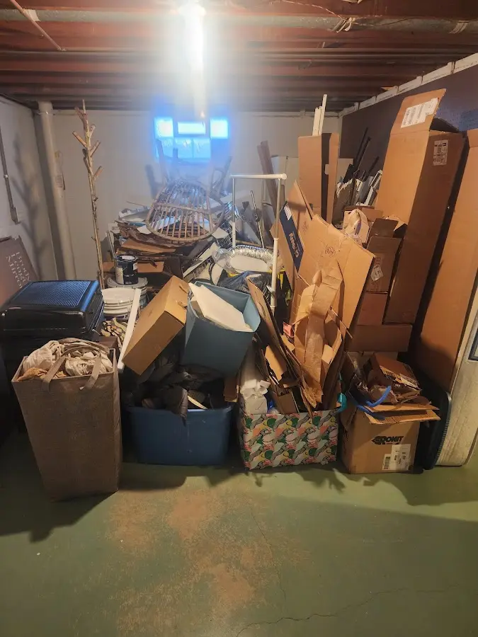 Roll-off dumpster container at job site for 8 Yard Dumpster Rental in West Jefferson